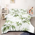 Il-friex tal-weraq tal-bambu aħdar Comforter Daqs sħiħ Weraq botaniku abjad Comforter Set Set ta 'friex estetiku Modern Pjanti Eleganti Quilt Soft Down Settijiet Alternattivi Comforter Għall-Bniet Subien
